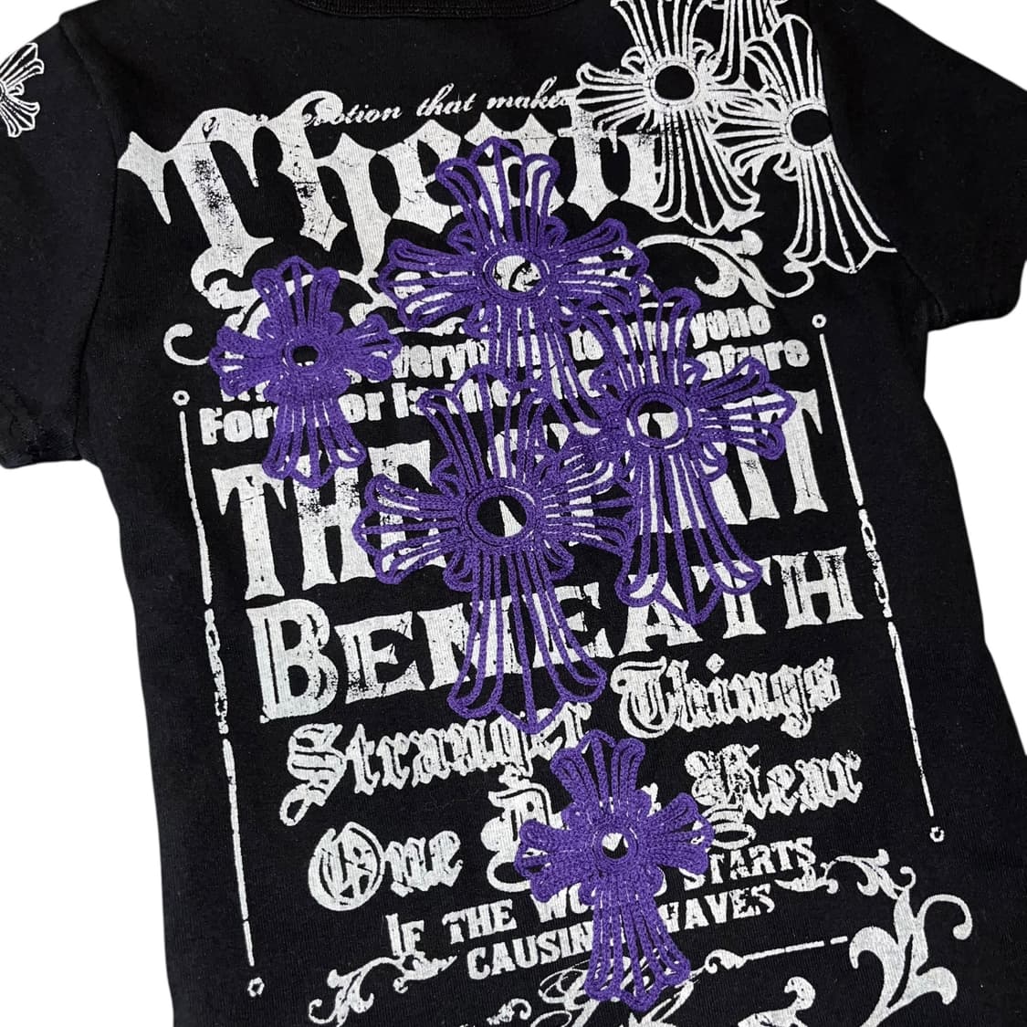 Glitz 글리츠 십자 자수 프린팅 반팔티 y2k펑크갸루 상품이미지5