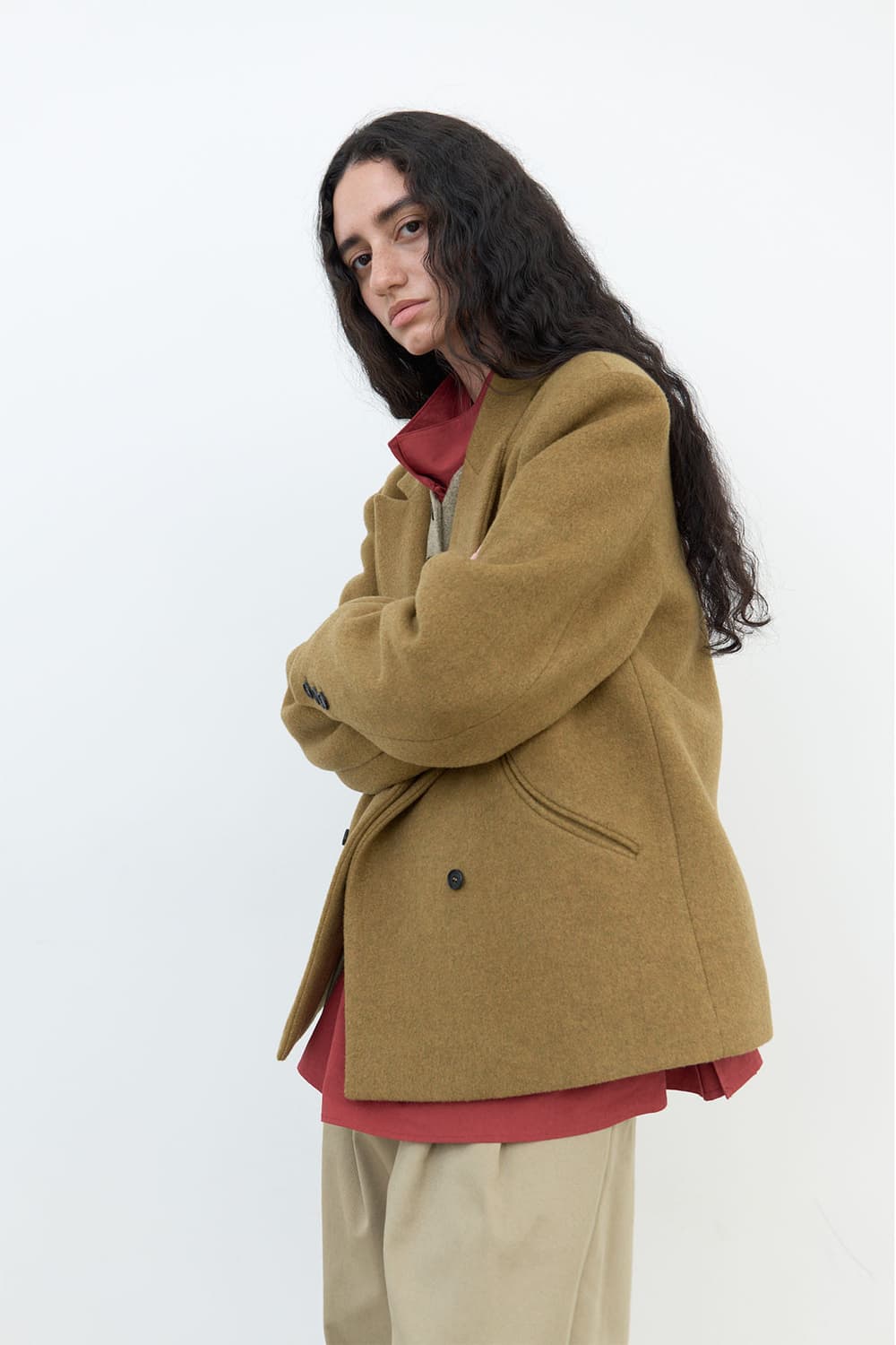 에토스 더블 버튼 자켓 (카키) 상품이미지2