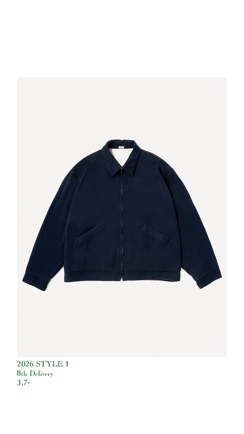[3] 26ss 아프레쎄 실크레이온 개버딘 자켓 네이비 상품이미지1