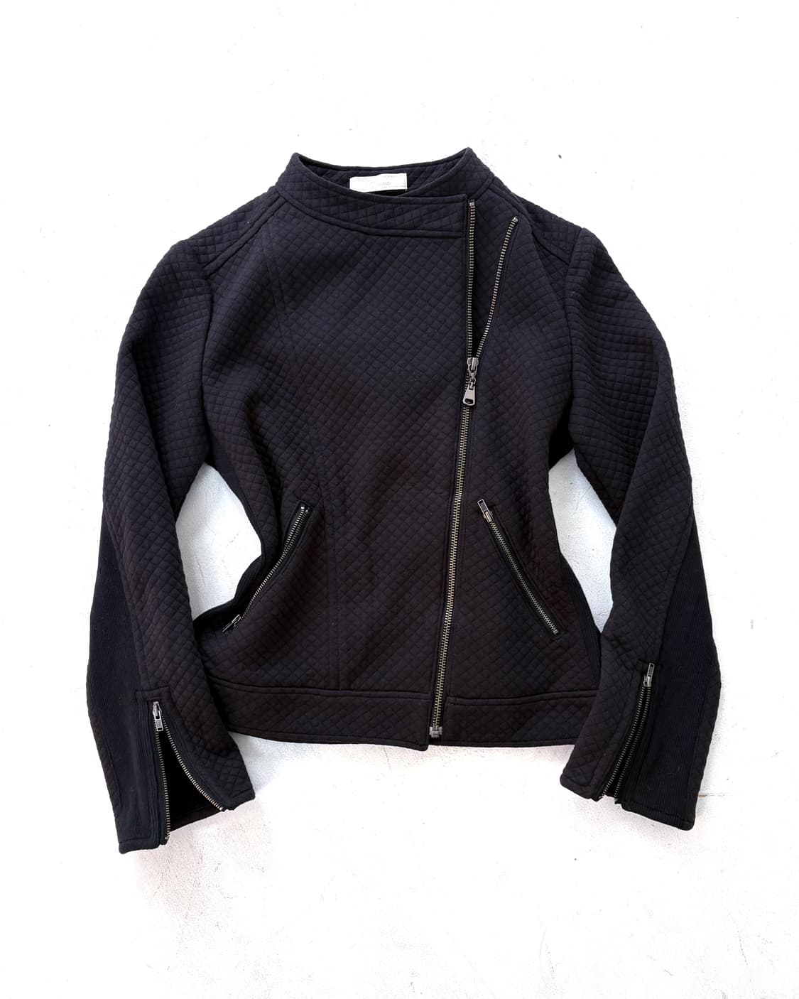 Embossed-zipper short rider jacket 상품이미지2