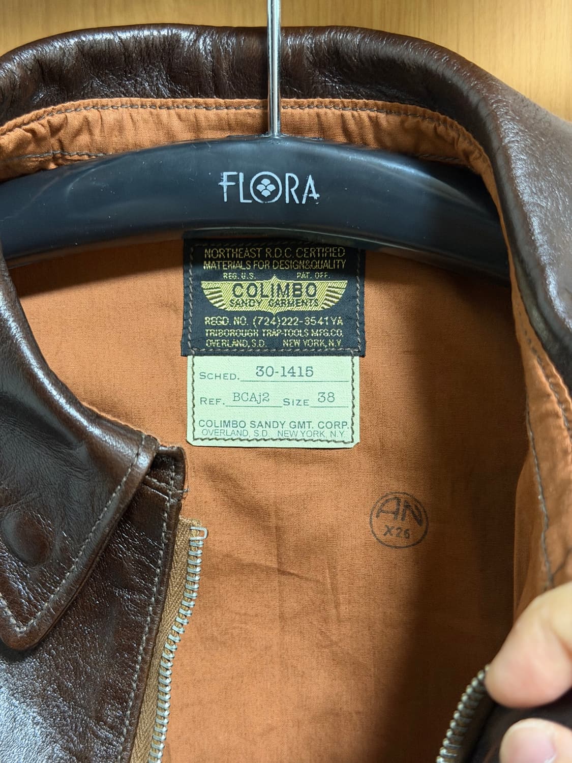 콜림보(Colimbo) A-2 자켓 (Seal brown) 38사이즈 상품이미지3