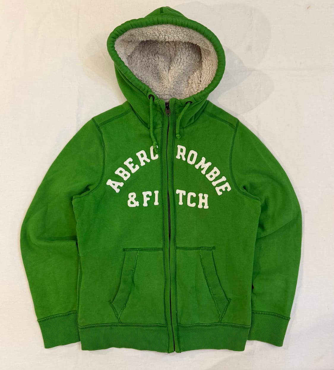 아베크롬비 딱붙핏 양털 울프죠 후드집업 그린 상품이미지1