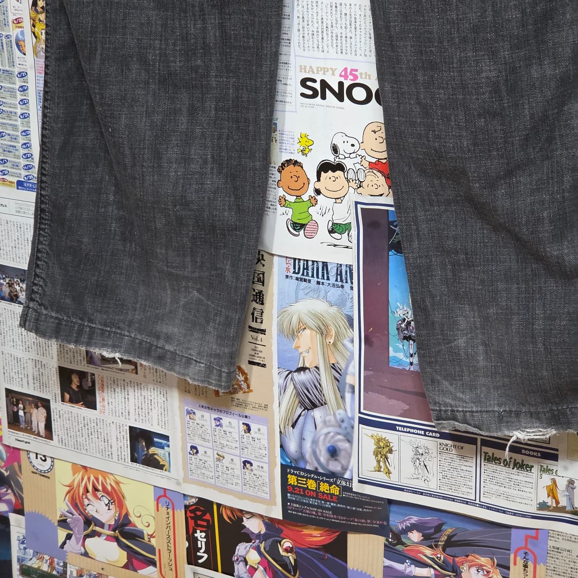 후부 반밴드 체크 로고 그레이 와이드 팬츠 상품이미지8