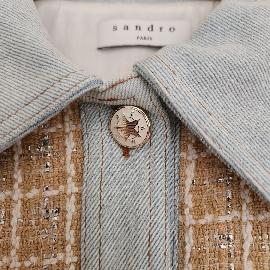 택만뗀 새거 21 ss 산드로 트위드 원피스 (34) 상품이미지3