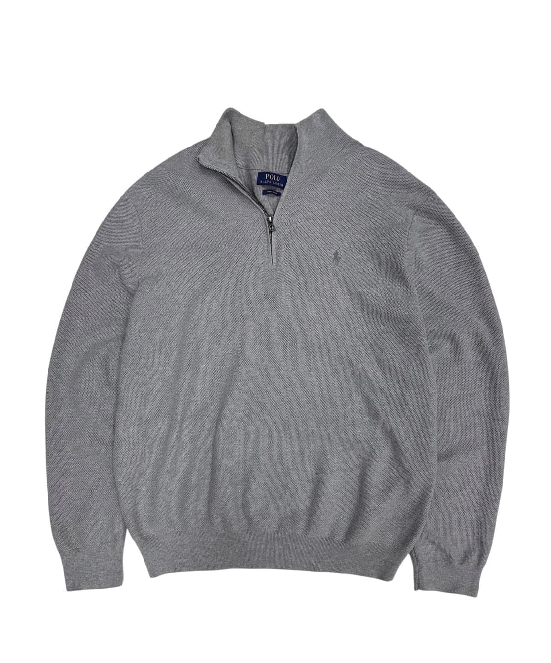 폴로 피마코튼 반집업 니트 웜그레이 (XL~2XL) 상품이미지1