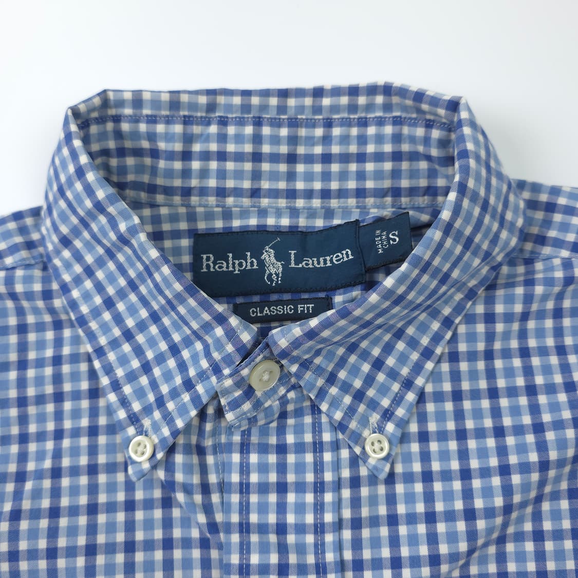 폴로 랄프로렌 클래식핏 코튼 반팔셔츠 블루 (S) 상품이미지4