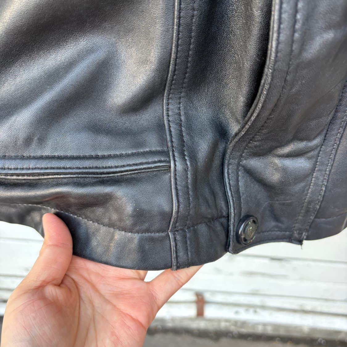 Vintage 빈티지 레더 가죽 카코트 자켓 상품이미지4