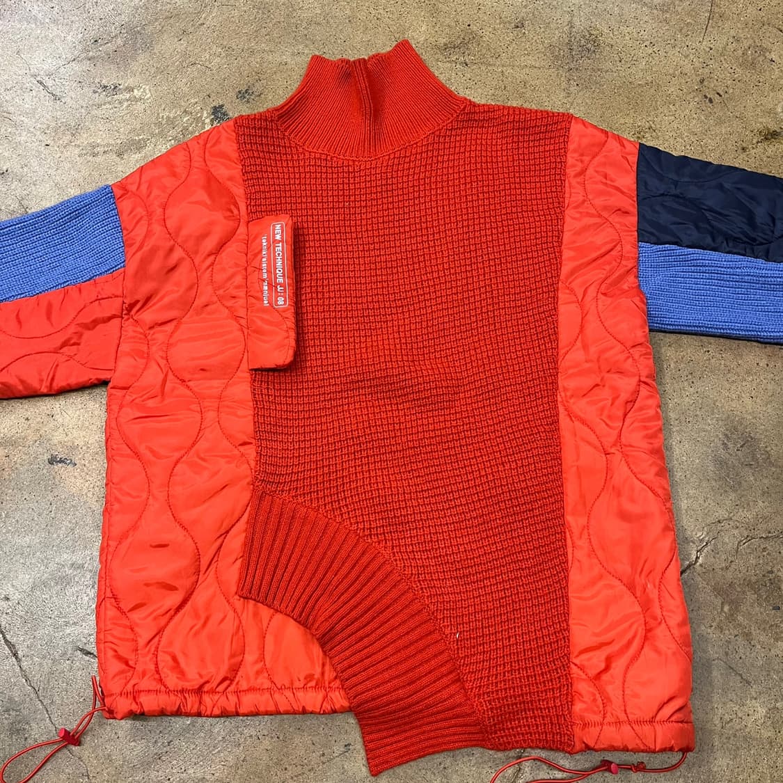 [정품/80] 쥬시 주디 배색 퀼팅 니트 탑 레드 네이비 블루 b18 상품이미지3