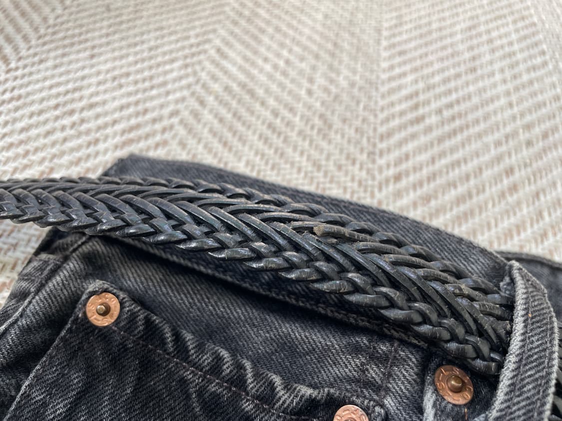 빈티지 위빙 레더 브레이디드 벨트 상품이미지3
