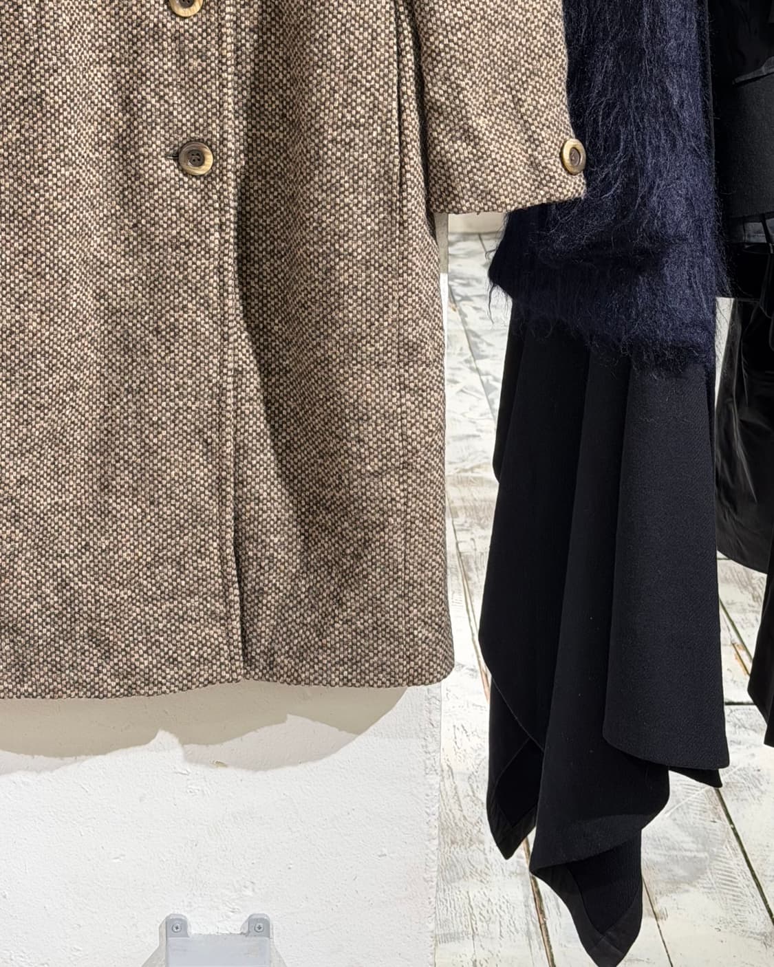 막스마라 위켄드 브라운 트위드 골드버튼 코트 상품이미지6