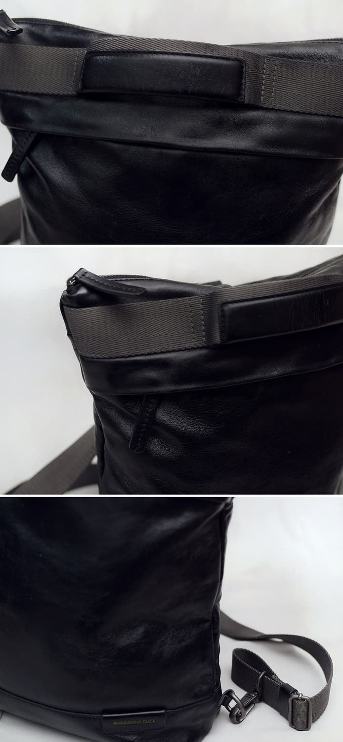 만다리나덕 이태리 복스레더 탑핸들 멀티웨이 스퀘어 백팩 상품이미지8