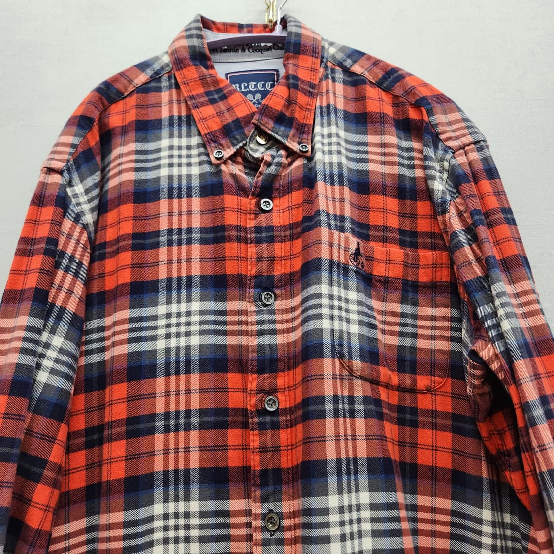 빈폴 로고자수 원포켓 체크 셔츠 XL 상품이미지2