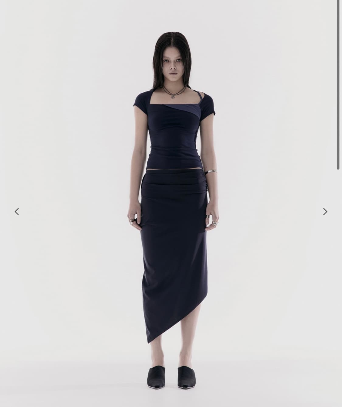 코스트퍼킬로 백슬릿 져지 스커트 네이비 M 상품이미지1