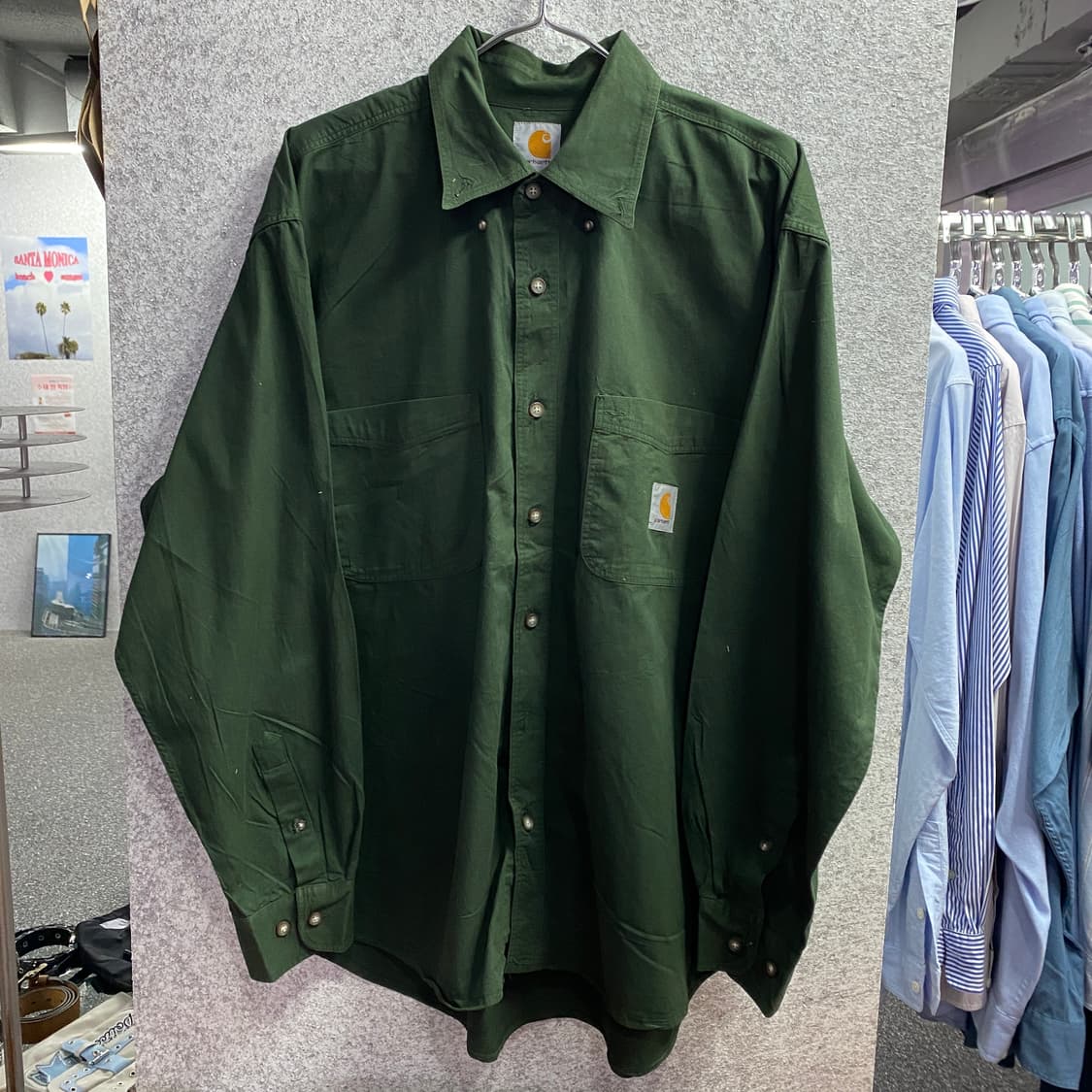 칼하트 다크그린 포켓 워크 셔츠 B3622 상품이미지2