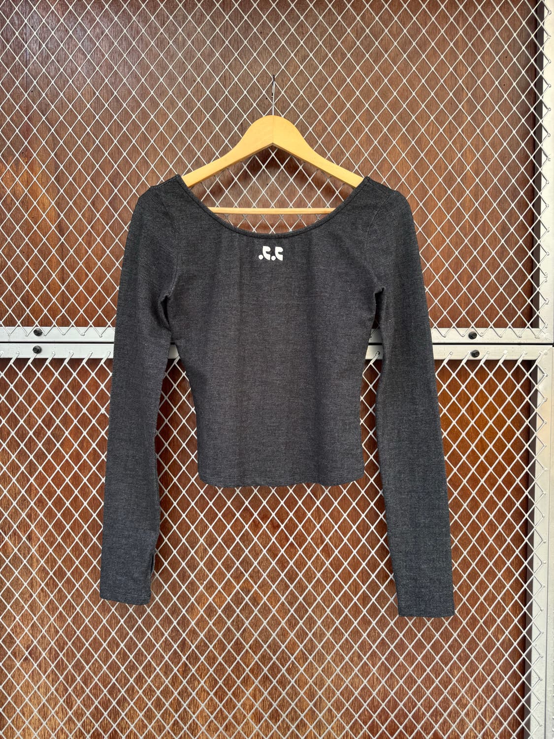 레스트앤레크리이션 로고 그레이 유넥 오프숄더 롱 슬리브 긴팔 티셔츠 F 상품이미지7