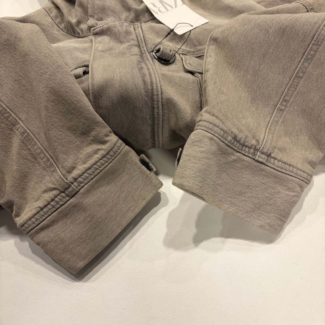 [M] 자라 데님 후드 포켓 자켓 그레이 새상품 B487 상품이미지9