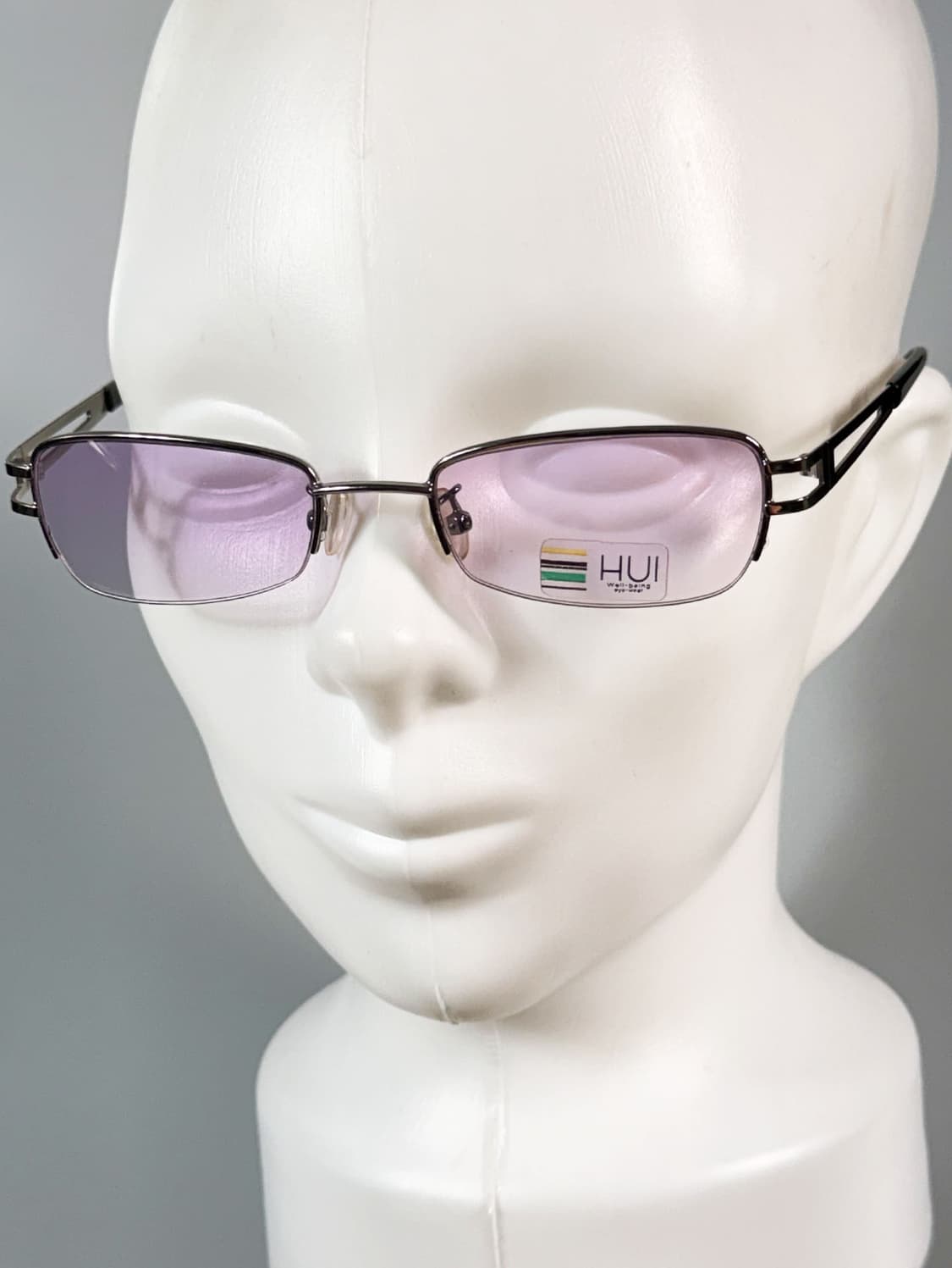 HUI 메탈 스퀘어 반무테 틴트 프레임 빈티지 안경 상품이미지8