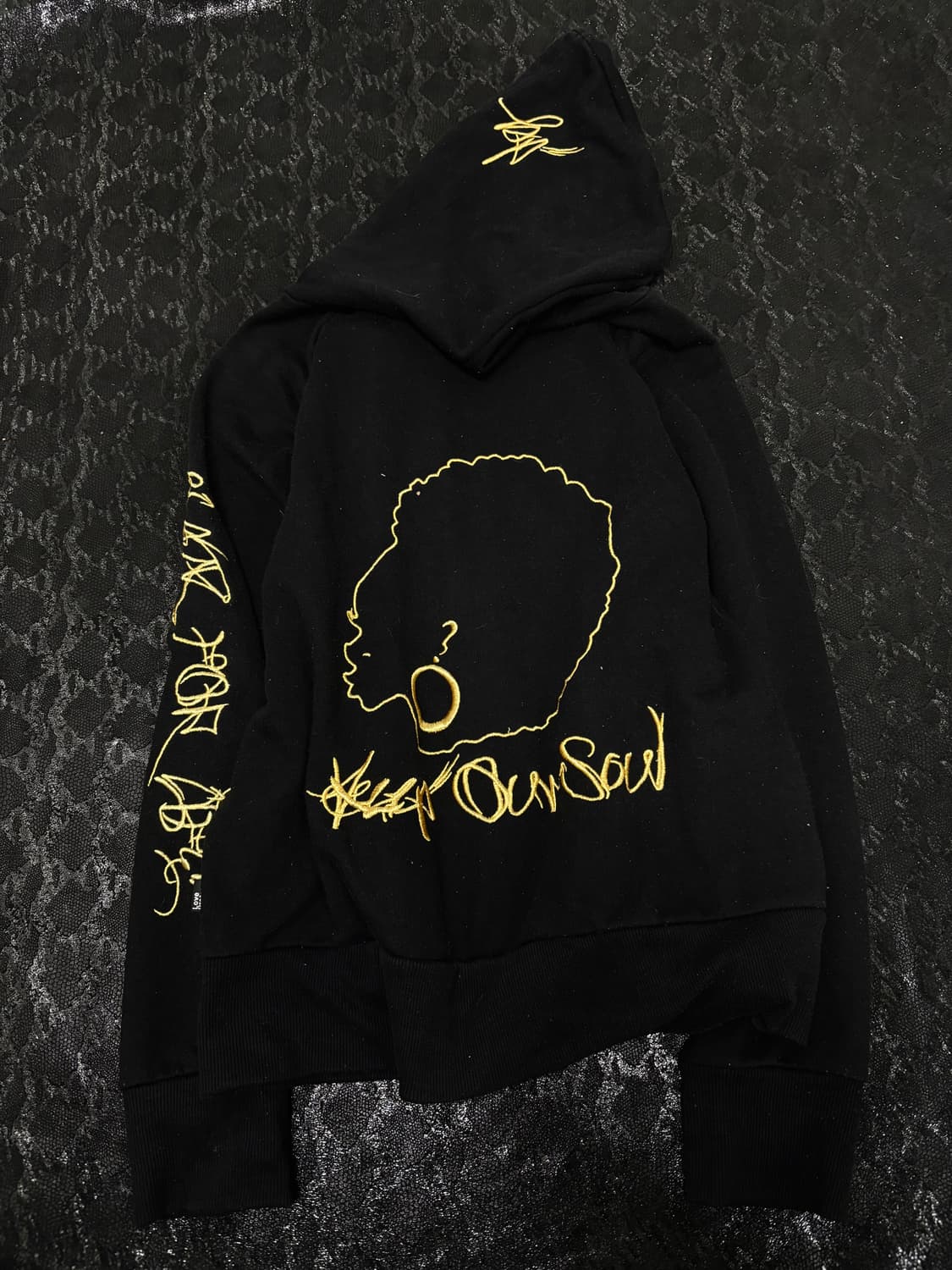 “Vintage” Y2K Print Black Hoodie Zip Up 상품이미지5