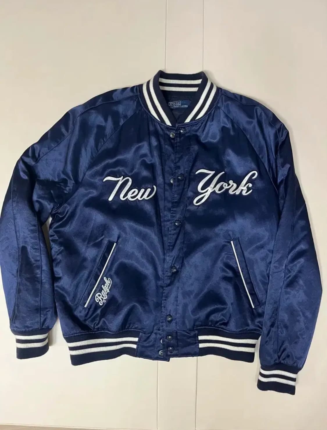 폴로 MLB 새틴 바시티자켓(L 황금사이즈) 상품이미지1