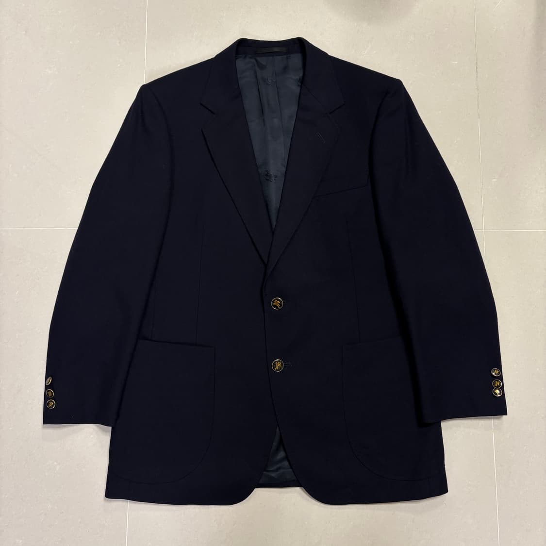 빈티지 버버리 금장 울 블레이저 네이비 자켓 상품이미지2