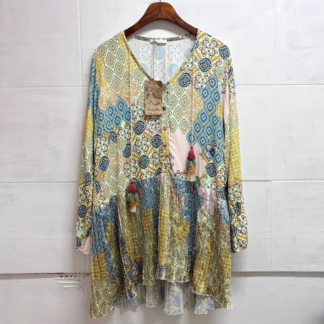 에스닉 패턴 비스코스 히피 태슬 원피스  상품이미지1