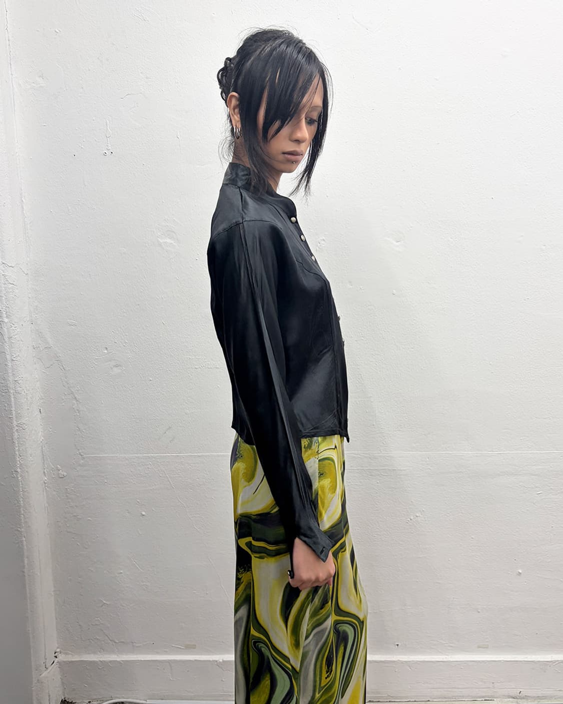 빈티지 새틴 블라우스 상품이미지3