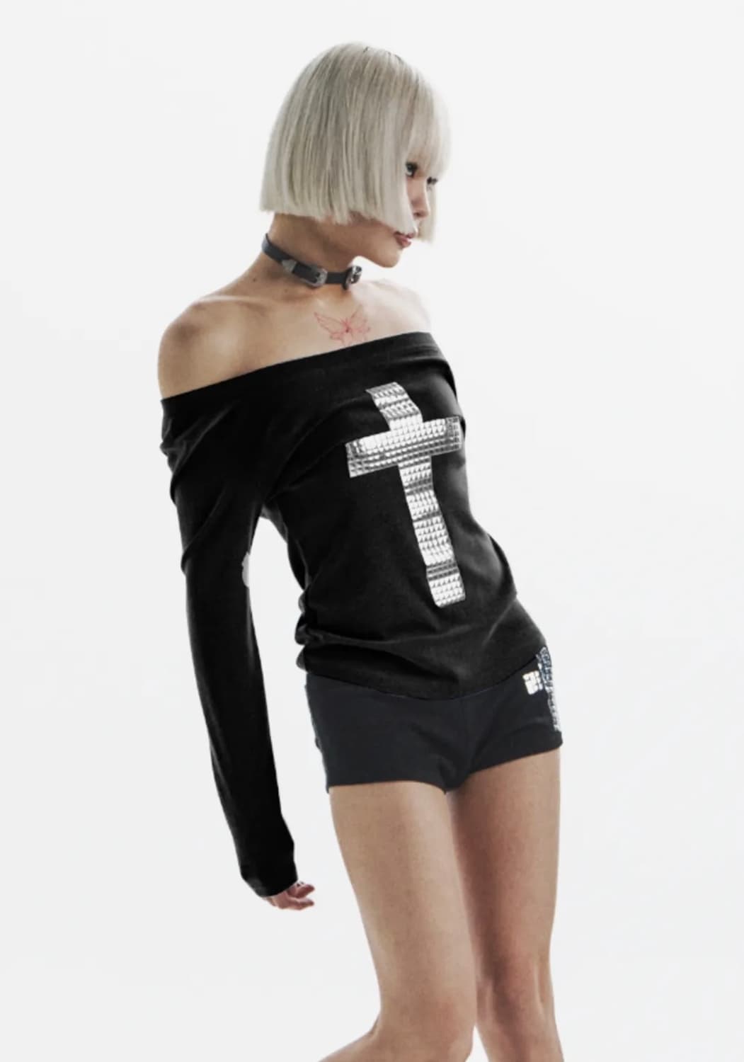 silver cross long sleeve - black 상품이미지1