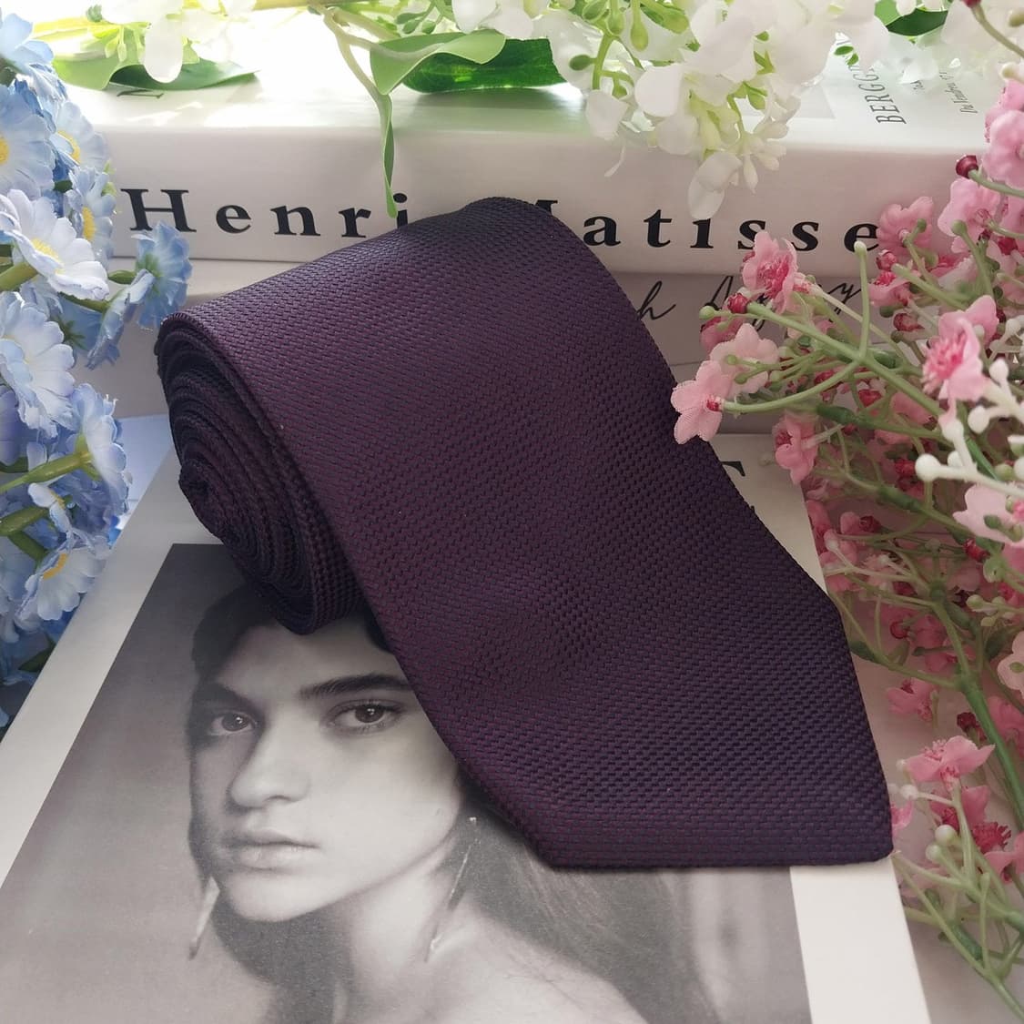 페라가모 실크 퍼플 자수 로고 넥타이 8.3cm A+등급 K1504
 상품이미지2