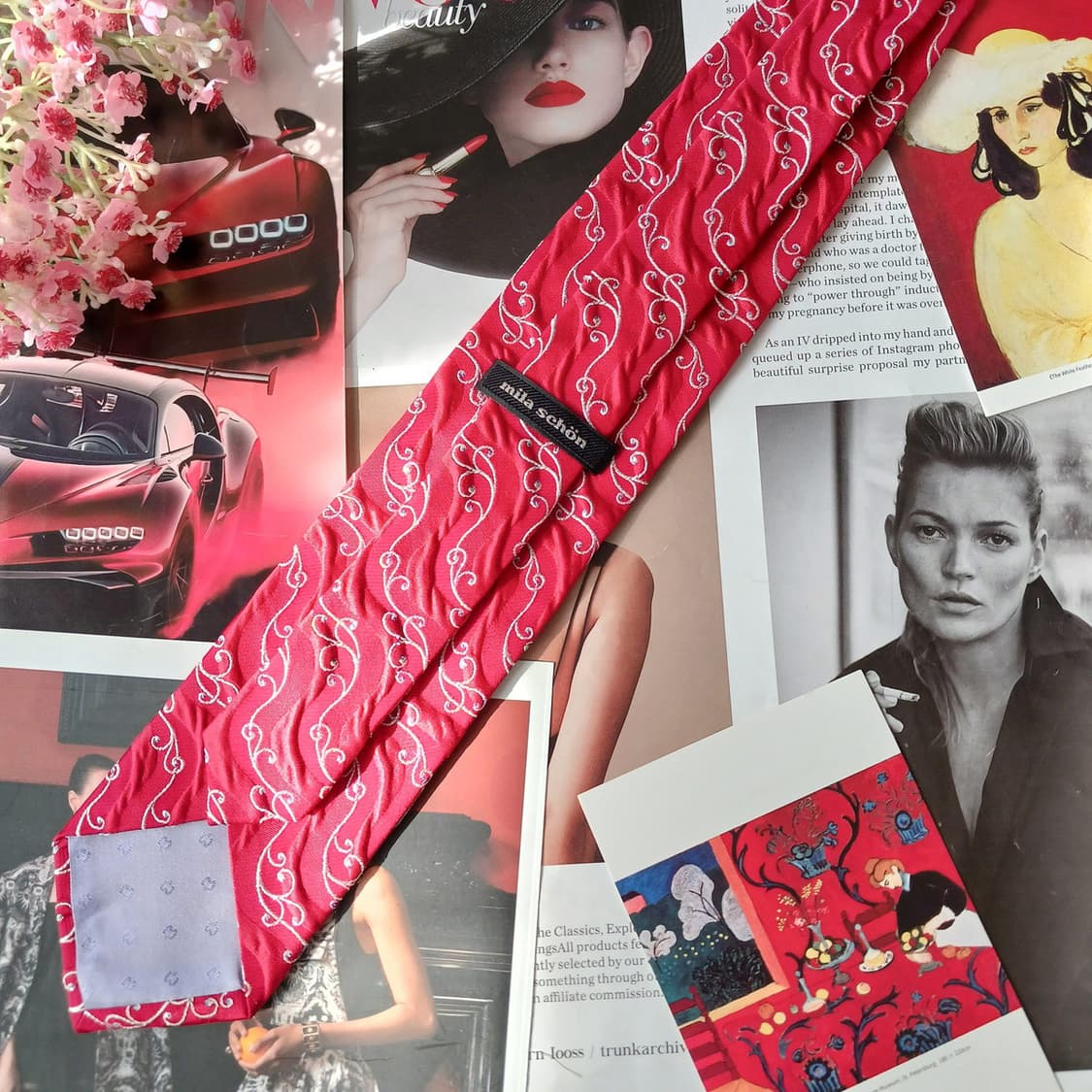 밀라숀 실크 레드 입체 패턴 넥타이 8.6cm A+등급 A19691
 상품이미지6