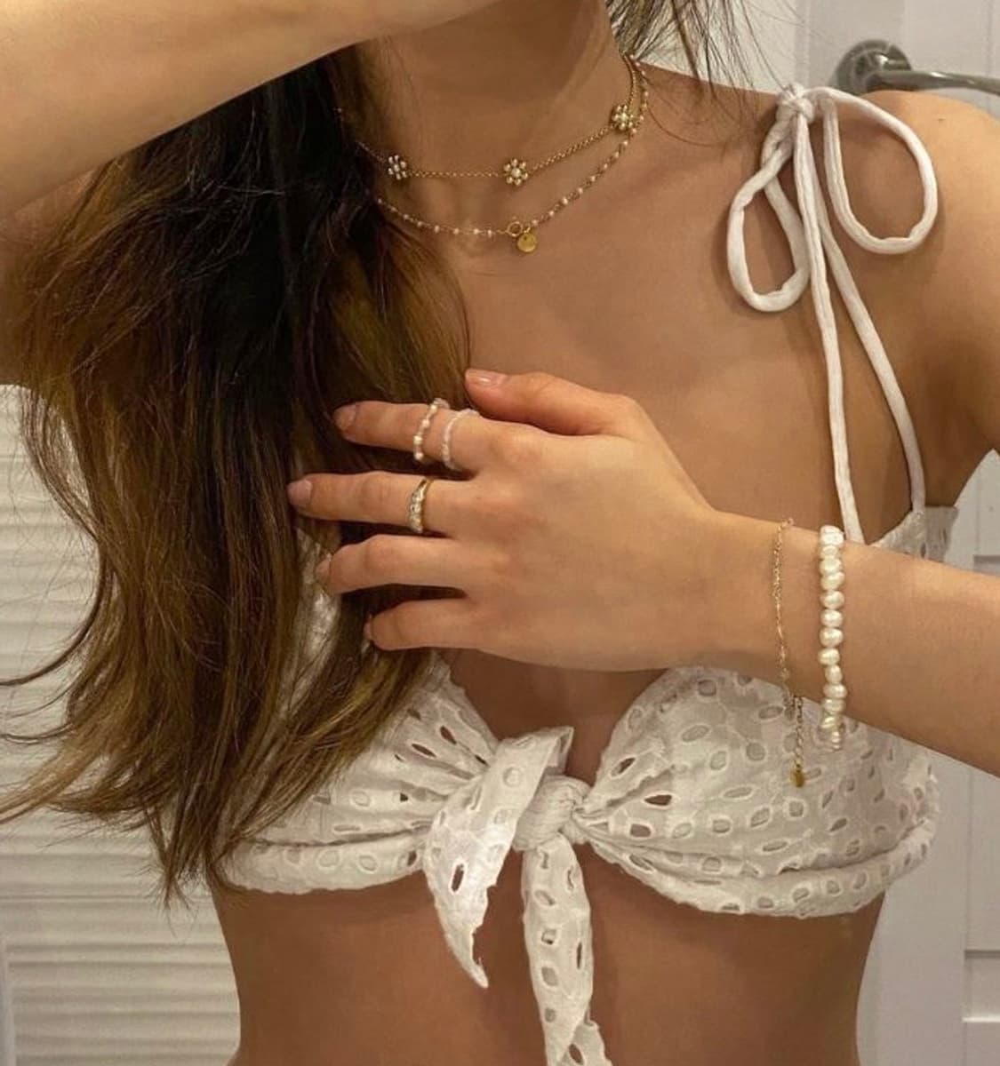 Zara 자라 화이트 타이 리본 탑 상품이미지1