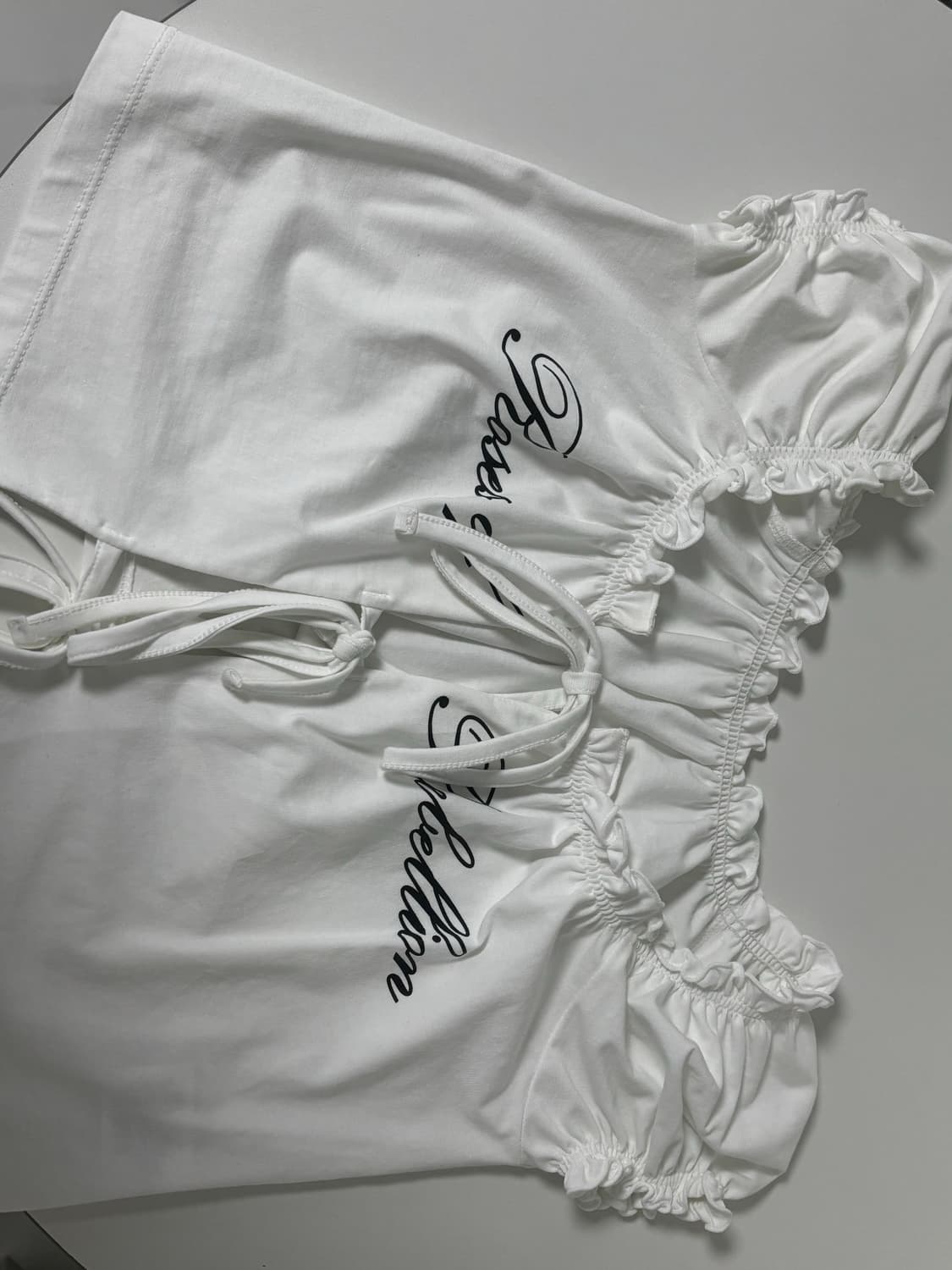 (새상품) 라라폭스 LETTERING SHIRRING T-SHIRT 상품이미지3