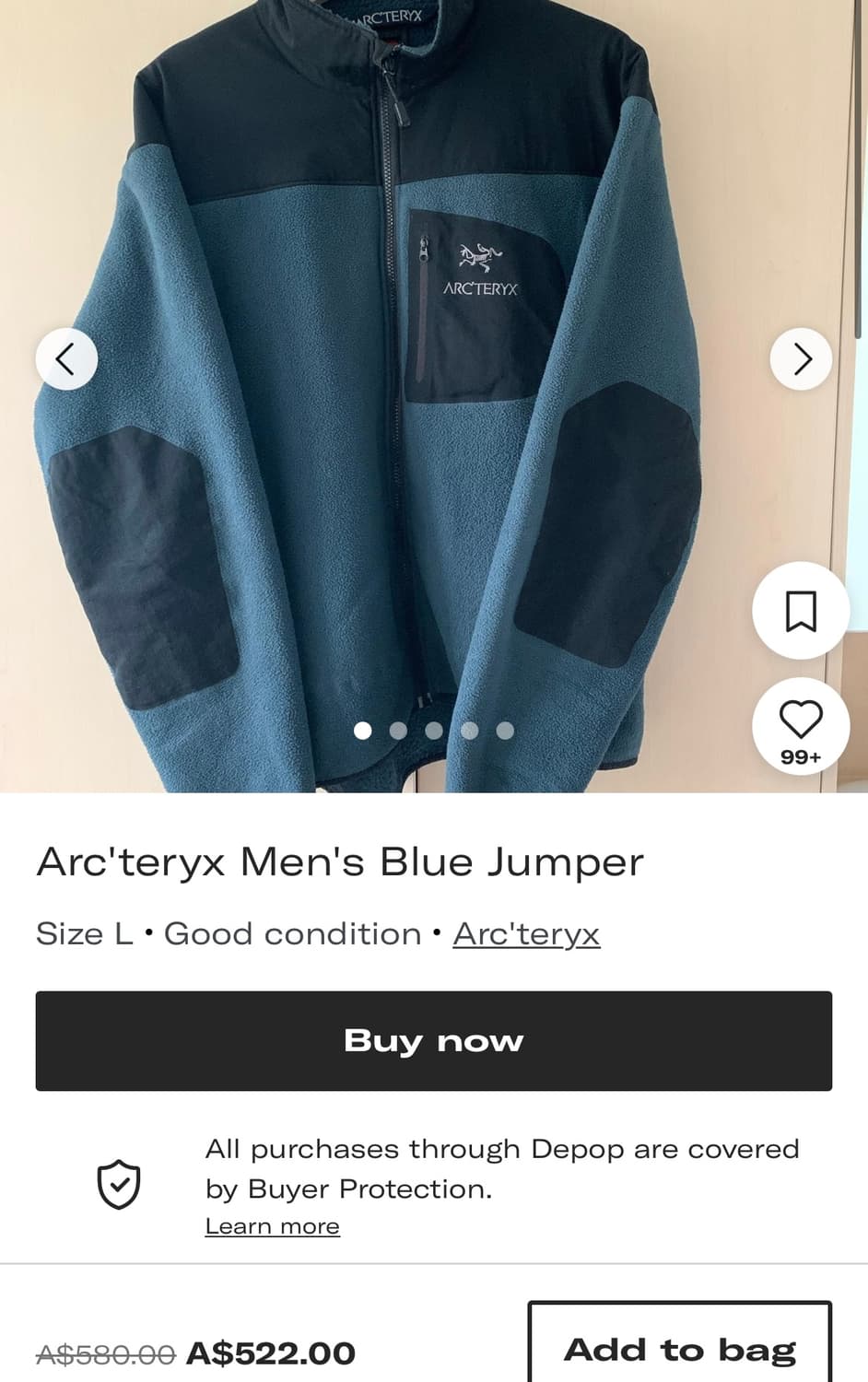 90s 아크테릭스 델타 시어링 AR 플리스 자켓 상품이미지6