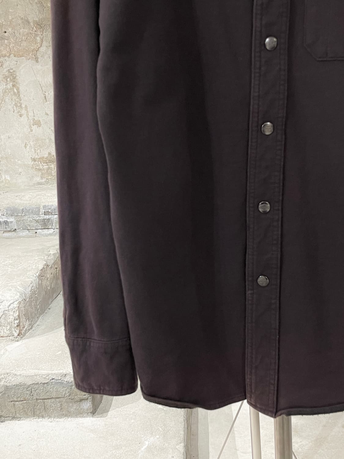 할리 데이비슨 브라운 싱글 포켓 스냅버튼 코튼 셔츠 상품이미지4