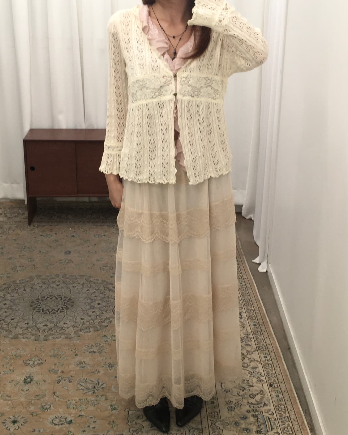 아이보리 크로쉐 가디건 상품이미지4