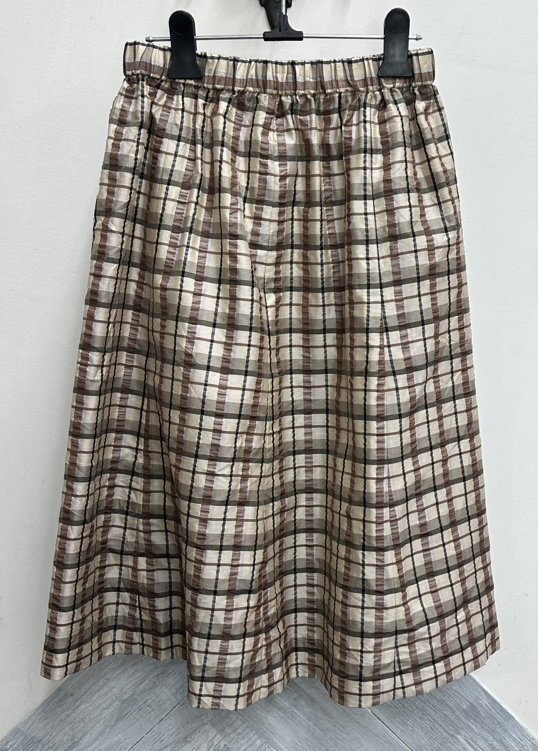 🐈‍⬛사와코의 고양이 폭닥니트 레이어드 코디세트🐈‍⬛미디 체크치마 봄 상품이미지6