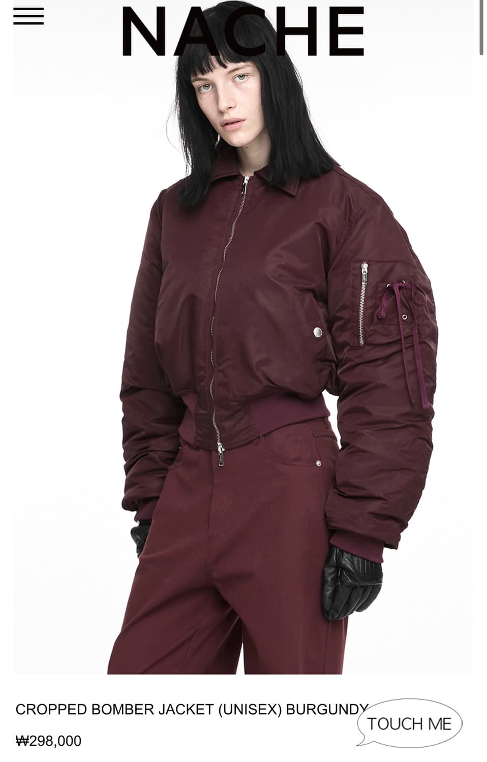 나체 크롭 봄버 자켓 CROPPED BOMBER JACKET 상품이미지1