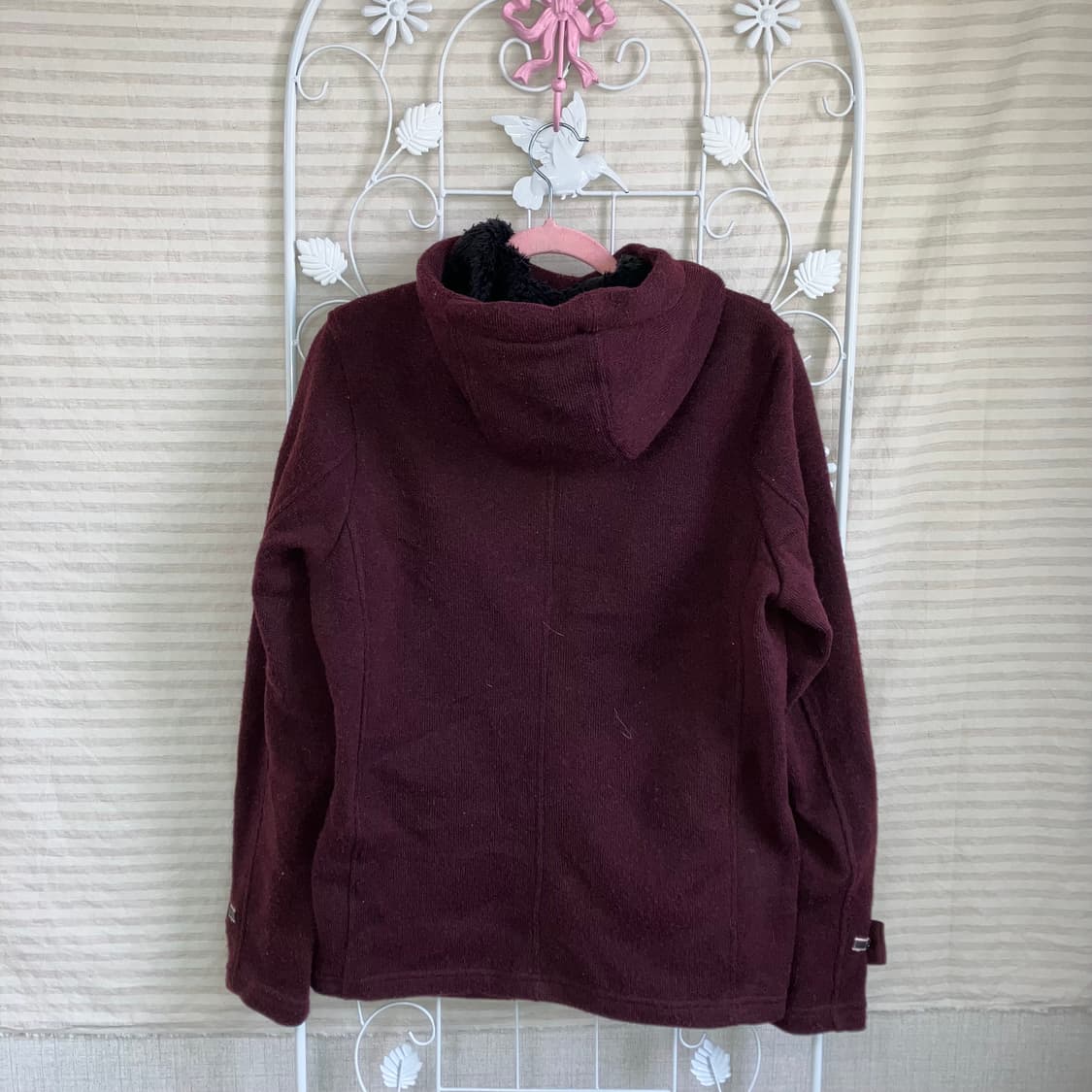 jpn vintage 레드와인 후드 떡볶이 코트 y2k 스트릿 갸루 펑키 상품이미지5