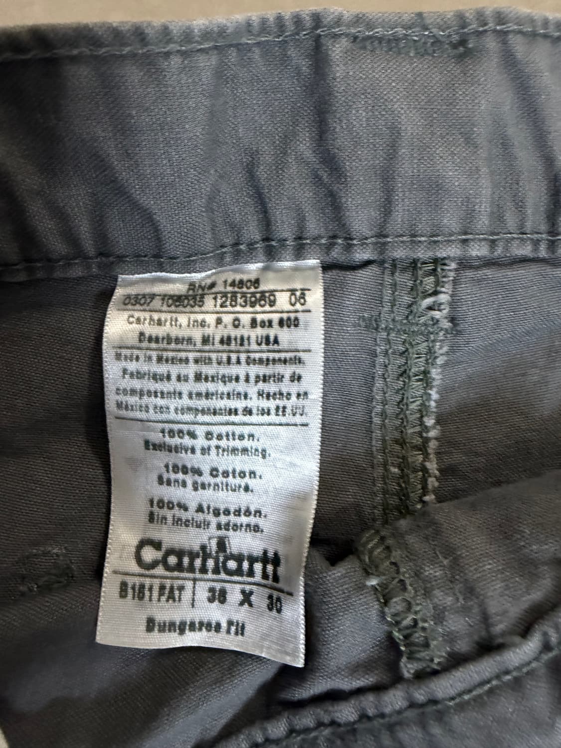 칼하트 B151 FAT 싱글니 팬츠 상품이미지4