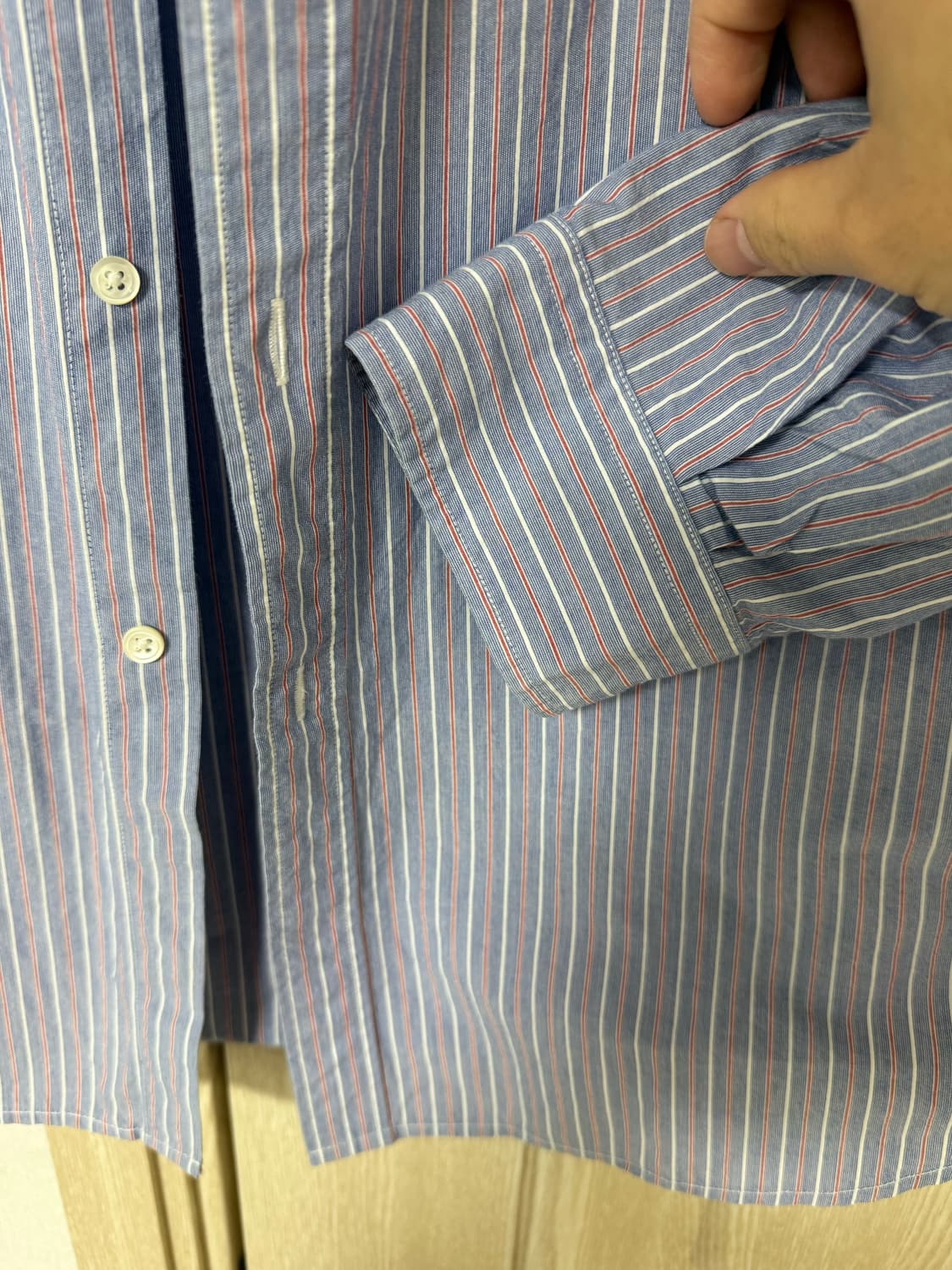 우드비 릴렉스드 스트라이프 셔츠 상품이미지3