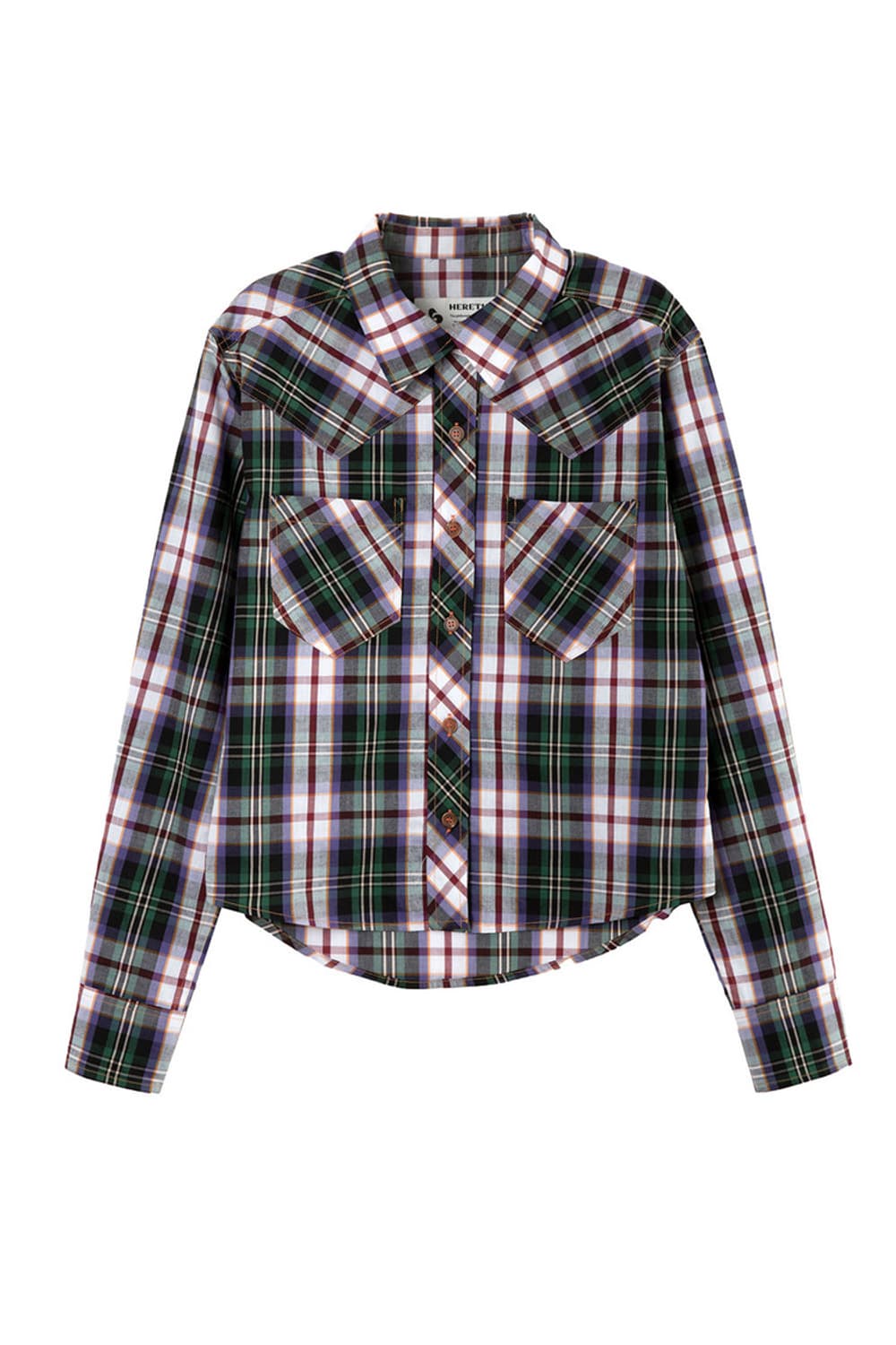 헤레틱 체크 셔츠 WESTERN CHECK SHIRT / purple 상품이미지1