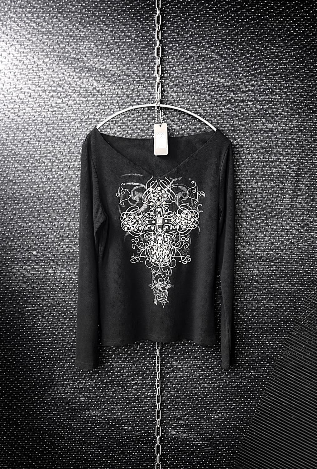 펄 크로스 브이넥 탑 상품이미지1