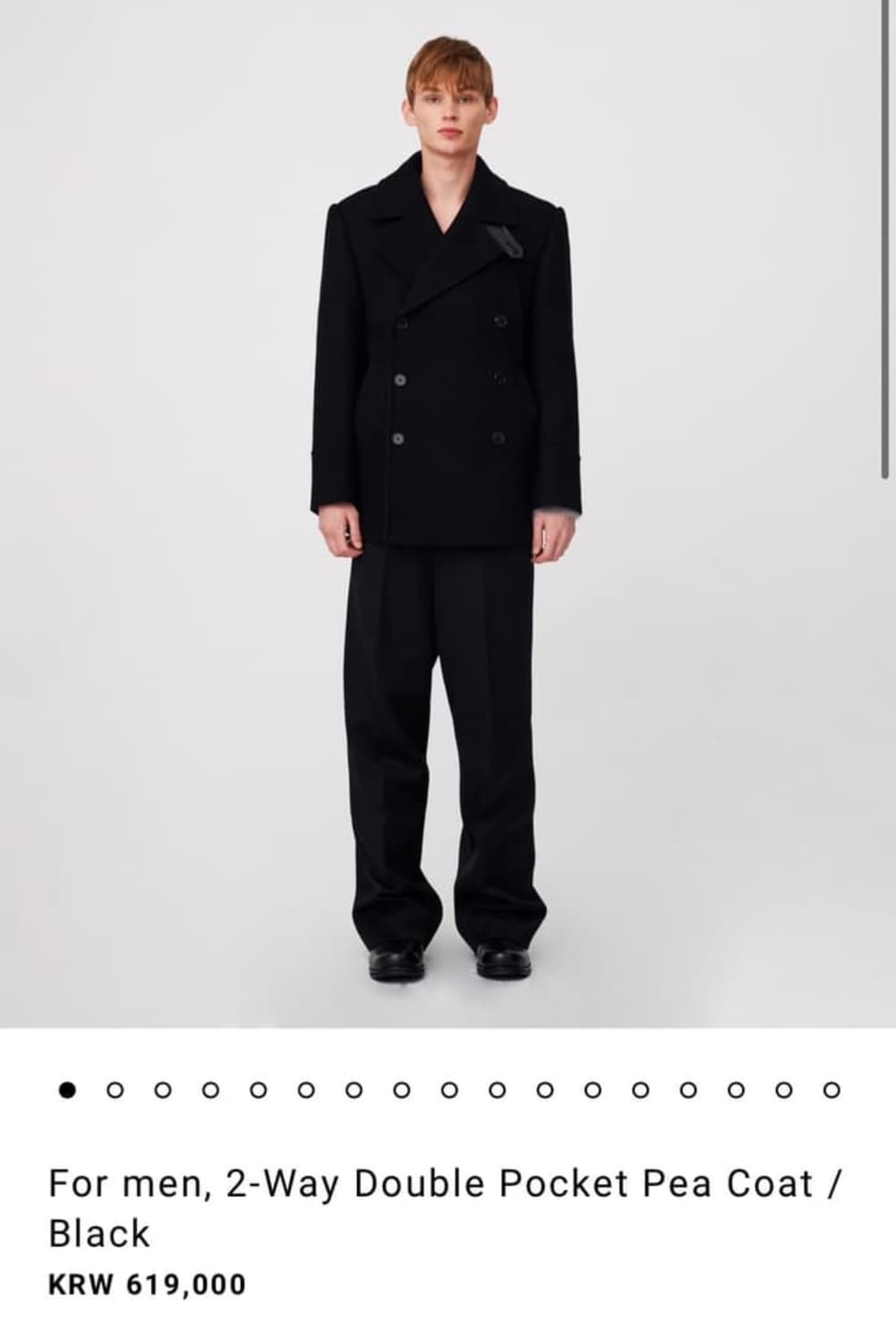 문선 2-Way Double Pocket Pea Coat / Black 상품이미지2
