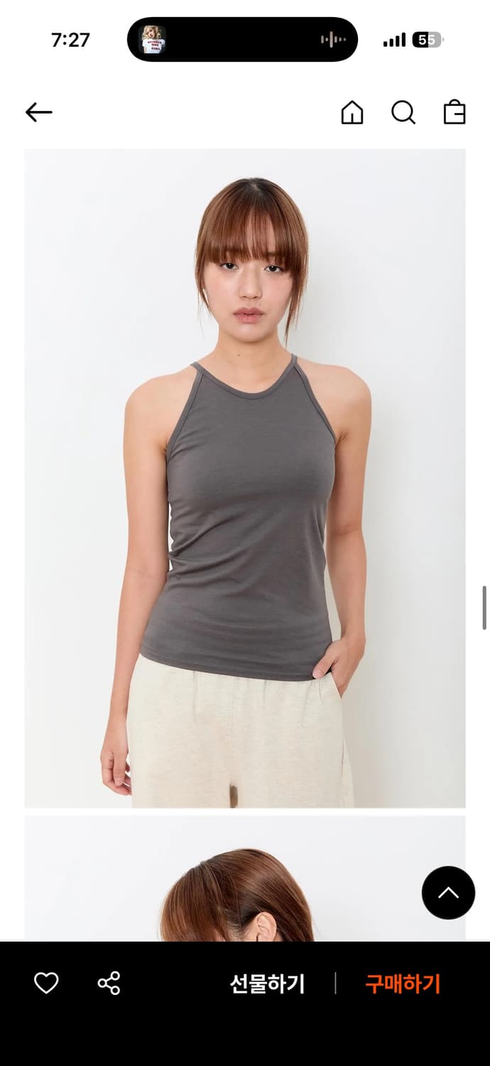 무브웜 베이스 탱크탑 다크그레이s  새상품 base tank top 상품이미지1