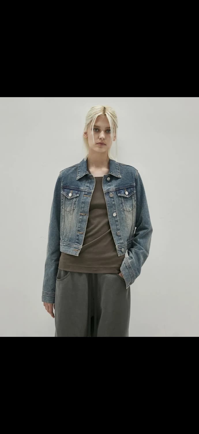 INSILENCE 인사일런스 빈티지 숏 데님 자켓 BLUE S 상품이미지7