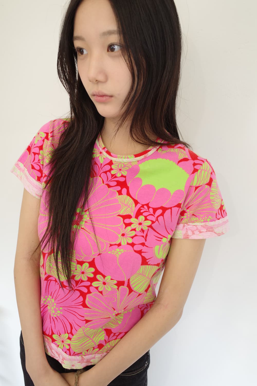 Comme des Garcons Pink Flower T-shirt 상품이미지2