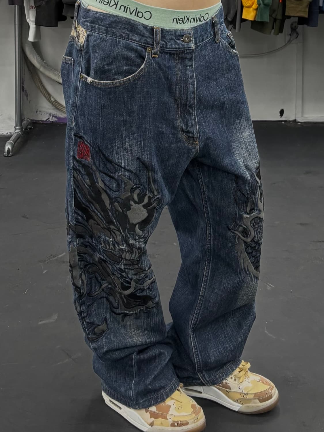 카라쿠리 타마시 오리엔탈 드래곤 데님팬츠 상품이미지1