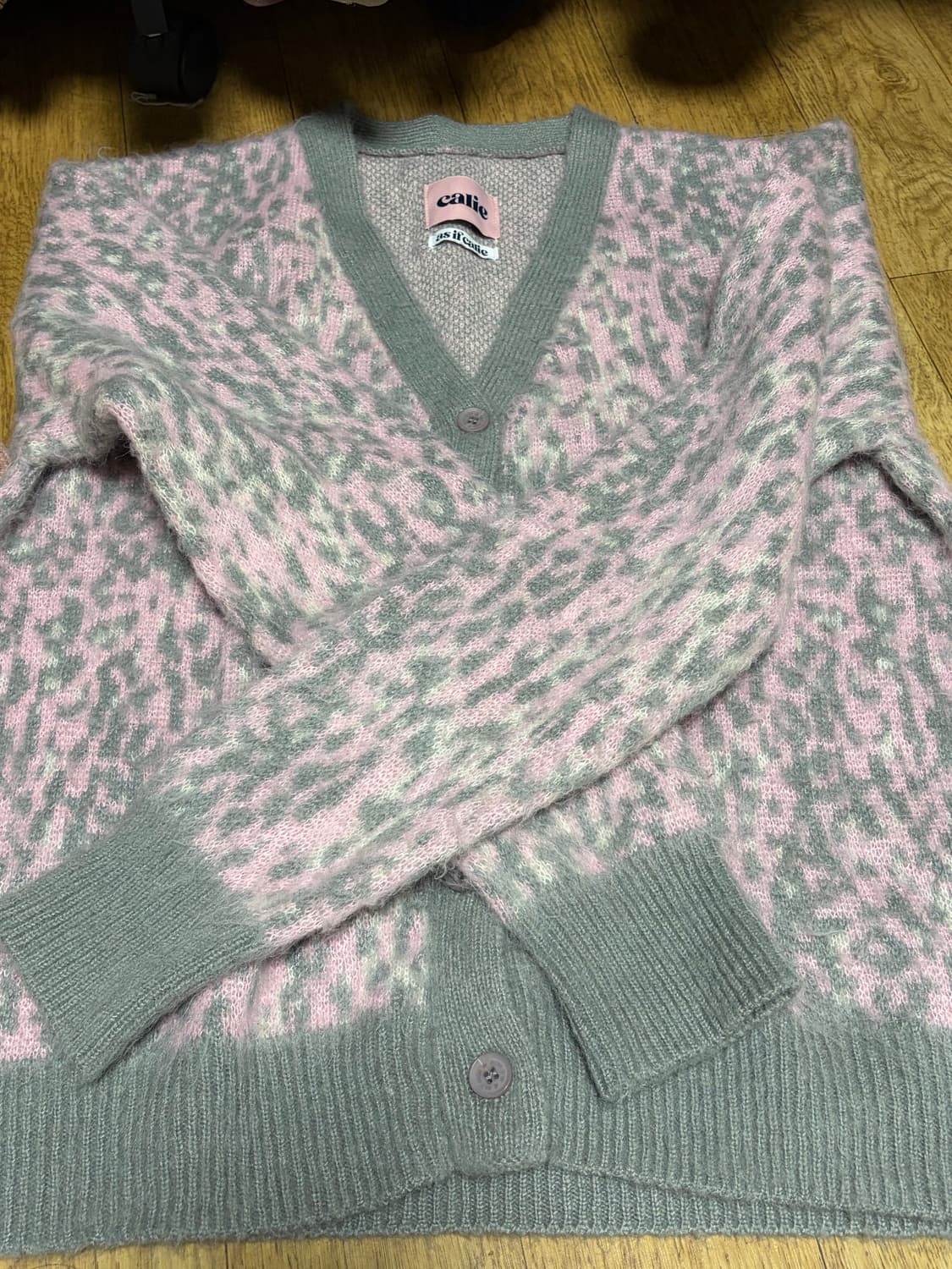 ASIF CALIE LEOPARD KNIT CARDIGAN PINK CA 상품이미지2