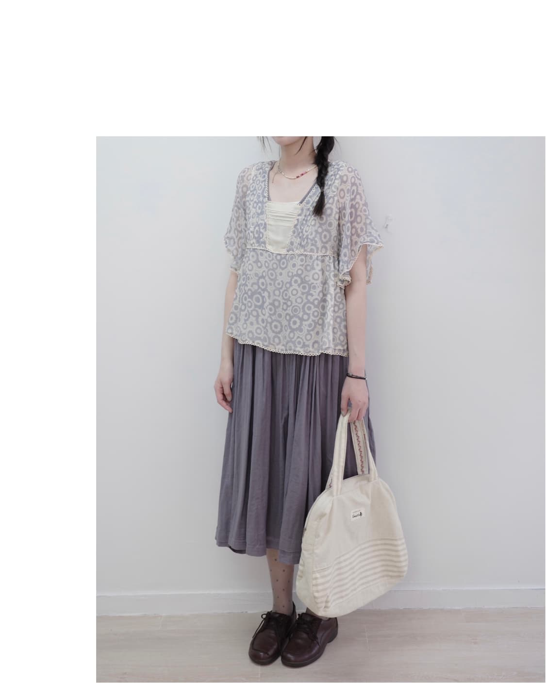 Light blue dot blouse 상품이미지3