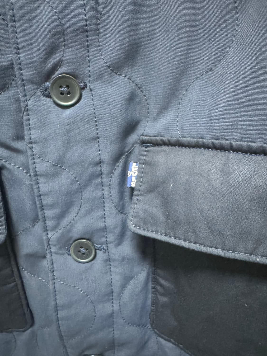 Levis made crafted 리바이스 네이비 퀼팅 자켓 판매 코모리 상품이미지5