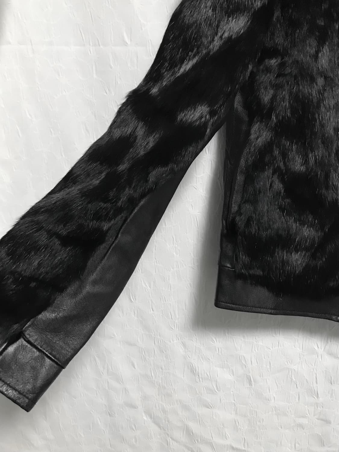 택포•빈티지 래빗퍼 양가죽 넥 버클 하이넥 레더 퍼자켓 상품이미지3